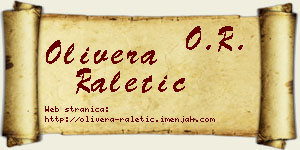 Olivera Raletić vizit kartica